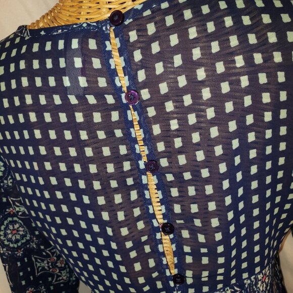 Red Camel Women's Sheer Printed Floral Blouse - XS - Picture 5 of 6